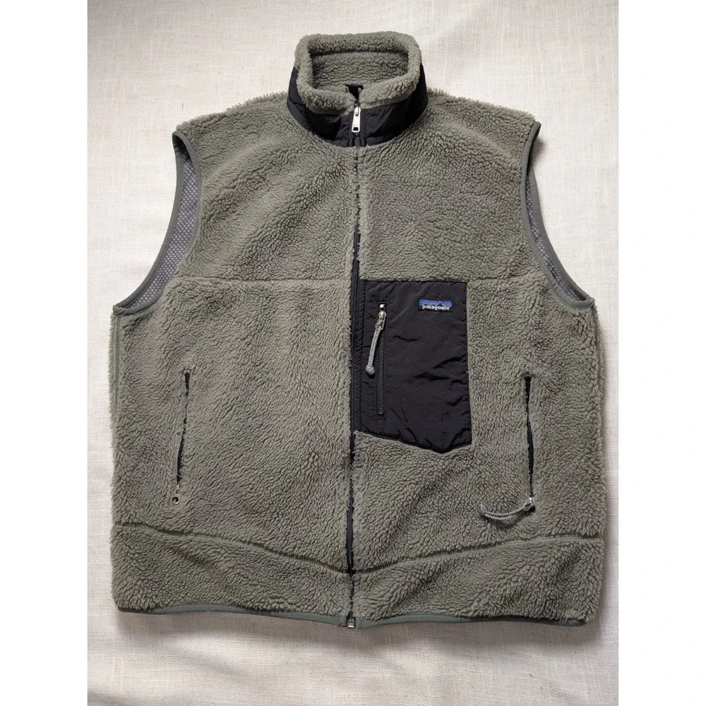 Vintage Patagonia Retro-X Deep Pile Fleece Shepra Vest Full Zip Olive  XXL 90s